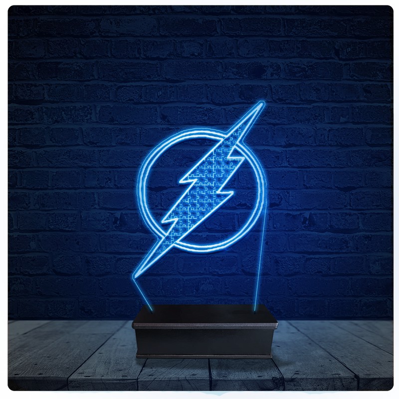 Luminária Led Acrilico Abajur - Flash Dc Comics 01