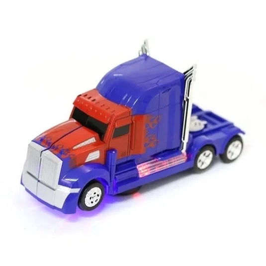 Caminhão Transformes Optimus Prime Pilha Vira Robô Som Luz Movimentos
