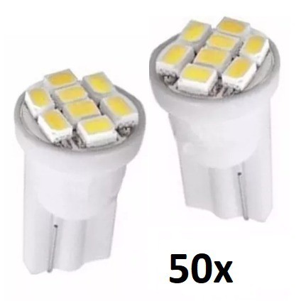 50 Leds Lampada T10 8 Branco Smd Pingo Luz W5w 1026 Automoti