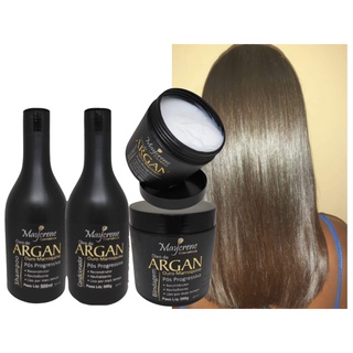 Kit Pós Progressiva Óleo De Argan Ouro Marroquino Maycrene 3x500ml