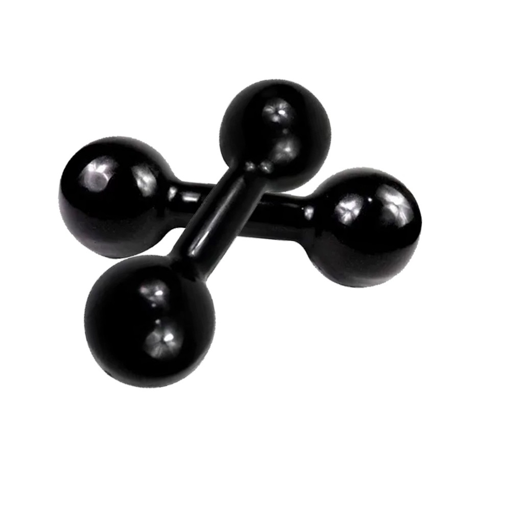 Par de Halter 5kg Emborrachado PVC  Preto ( 02 unidades de 05kg )