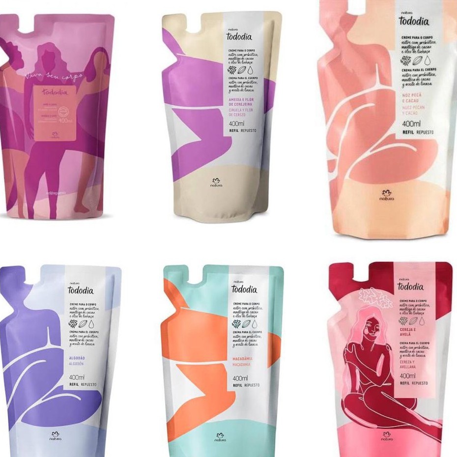 Refil creme hidratante de pele corporal Natura Tododia 400ml ...