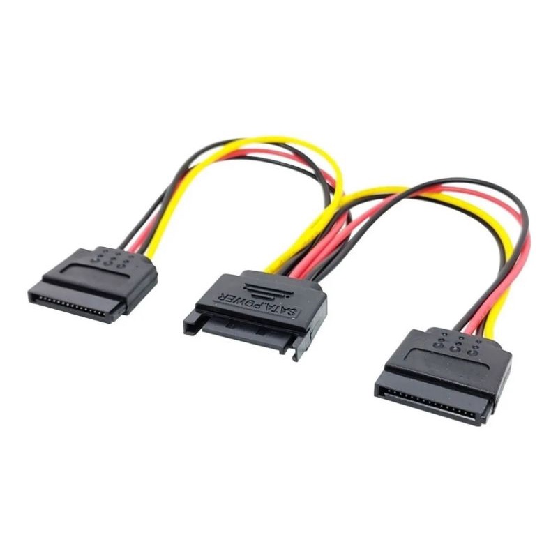 Cabo Adaptador Energia Sata Y Splitter Duplo Sata 15cm Flex