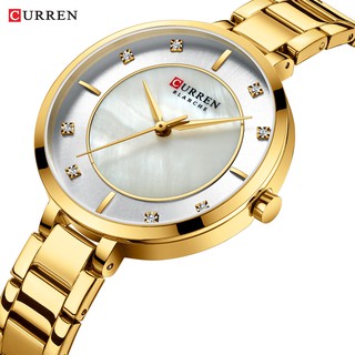 Curren Relógio De Pulso De Quartzo Feminino Aço Inoxidável À Prova D 