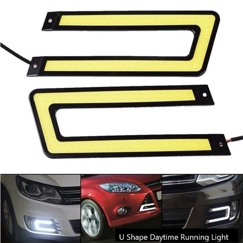 Detalhes do 10-16V Luzes LED Brancas COB Diurna/Claro De Alto Brilho Em U/Baixo Poder Para Carro