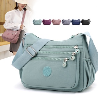 Bolsa De Mensageiro Ombro Feminina Causal Nylon Multicamadas