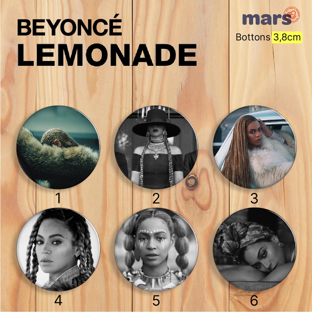 Bottons Beyoncé 3,8cm (Lemonade) | Shopee Brasil