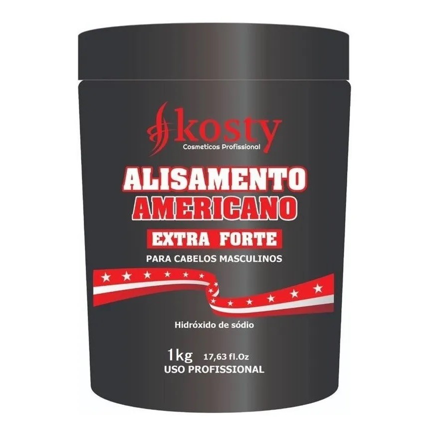 Alisamento Americano Masculino 1kg Com Carvao Ativado