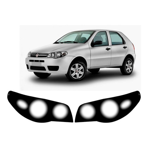 Kit Aplique Farol Mascara Negra Palio G3 Strada Siena G3 Escorrega o