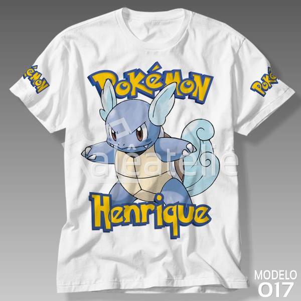 Camiseta Wartortle Pokemon Go Pokebola Jogo Game Infantil Adulto Personalizada