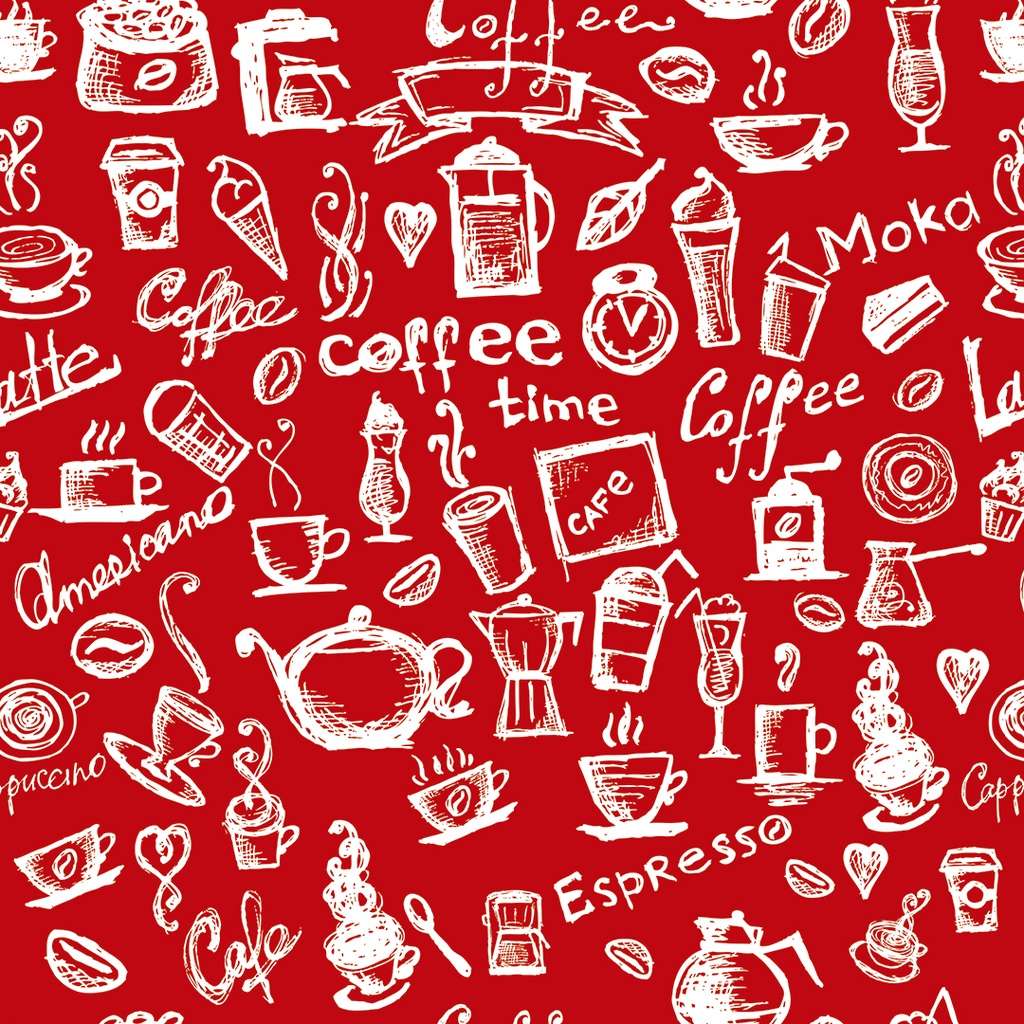 Papel De Parede Adesivo Lavável Casual Cozinha Gourmet Café Vermelho Adesivo Decoração Vinílico