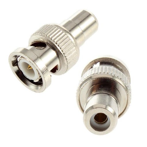 Conector BNC Macho x RCA Fêmea Metal