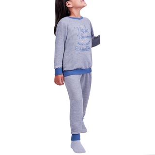 Pijama Infantil Menina Moletom Familia Linha Inverno Lupo