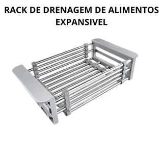 Escorredor Cremalheira Multifuncional Frutas Legumes Inox