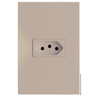 Cj Tomada 20a Horizontal 4x2 - Recta Areia Satin Fosco - Brs12167-3ar