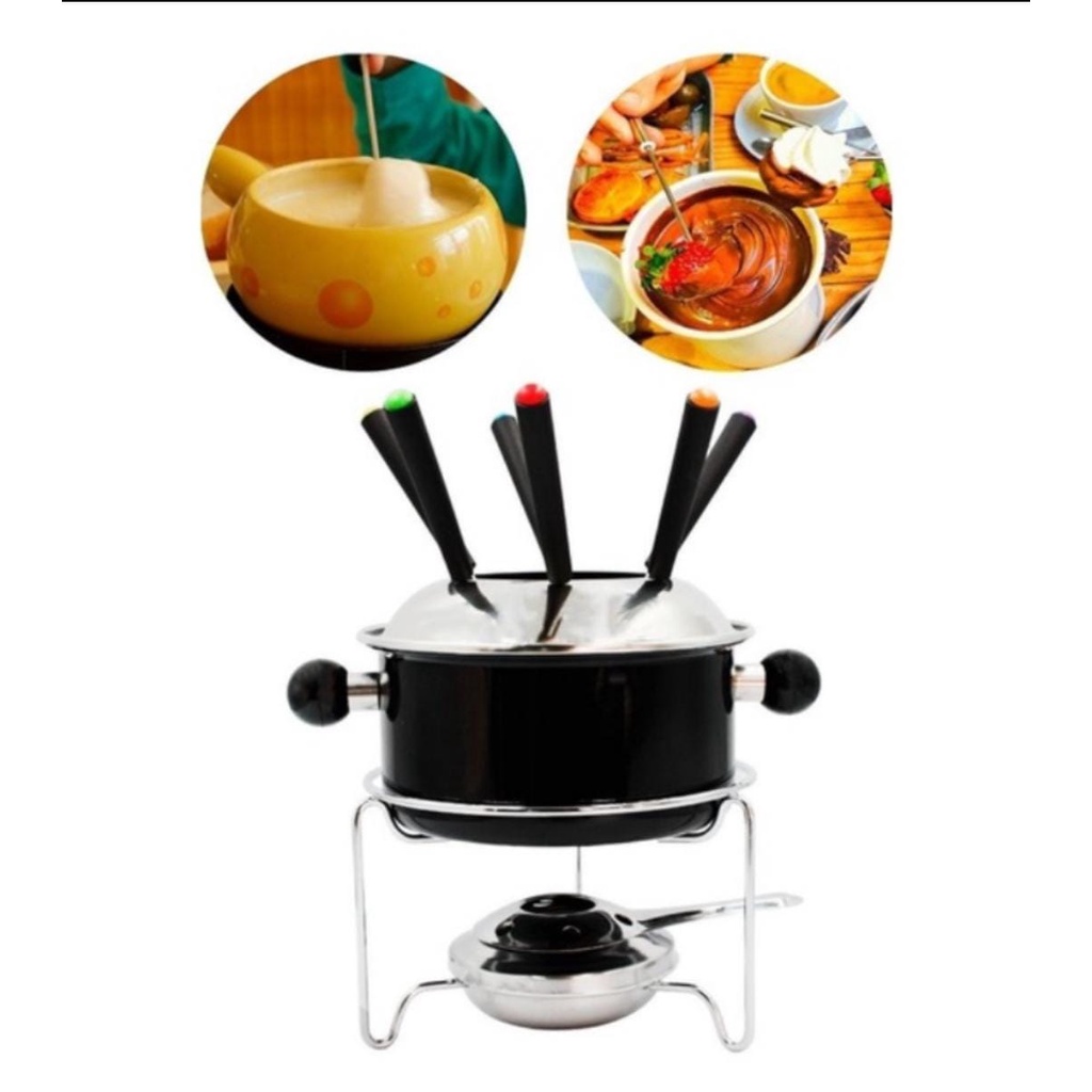 Panela Para Fazer Fondue Aparelho De Fundi Aço Inox Colorido-oferta