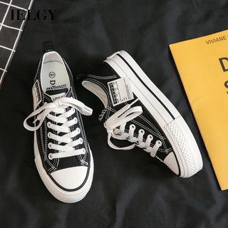 Sapatos De Lona De Corte Baixo IELGY Coreanos De Salto Plano Solas Grossas Casuais Aumentadas