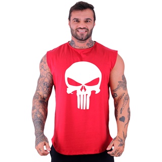 Regata Machão Longline Masculina MXD Conceito Academia Musculação Skull and Roses