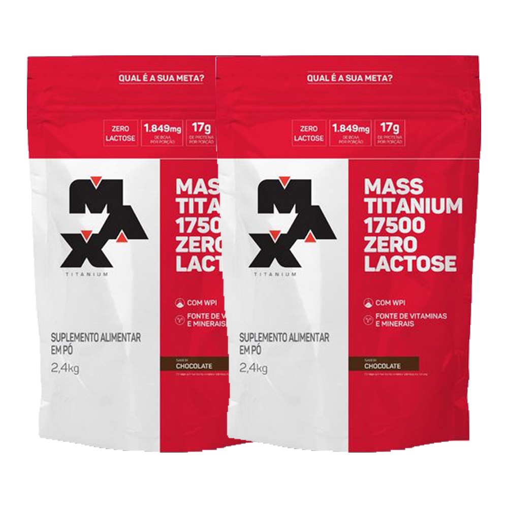 Kit 2 Mass 17500 2,4kg Zero Lactose - Max Titanium