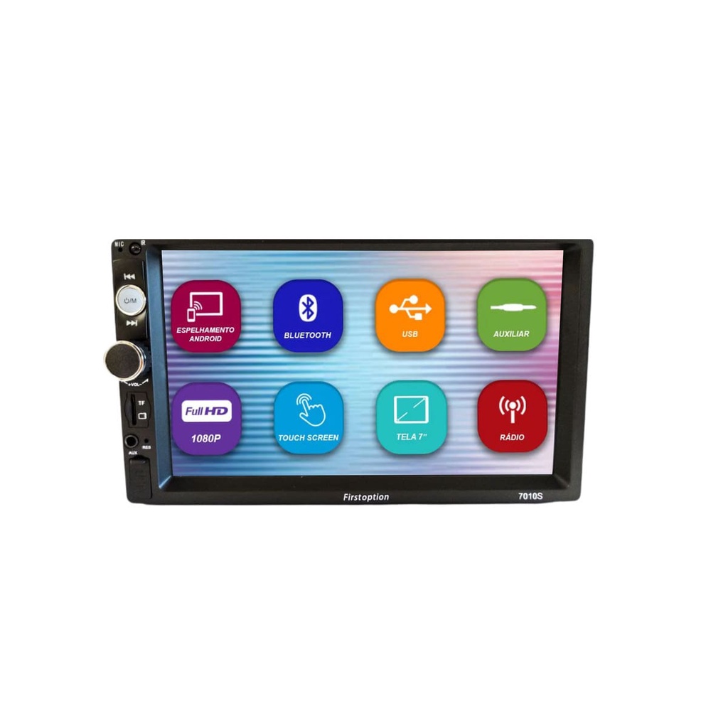 Central Multimídia First Option 7010S MP5 Touch Bluetooth/Aux Espelhamento Android E IOS em Oferta na Shopee