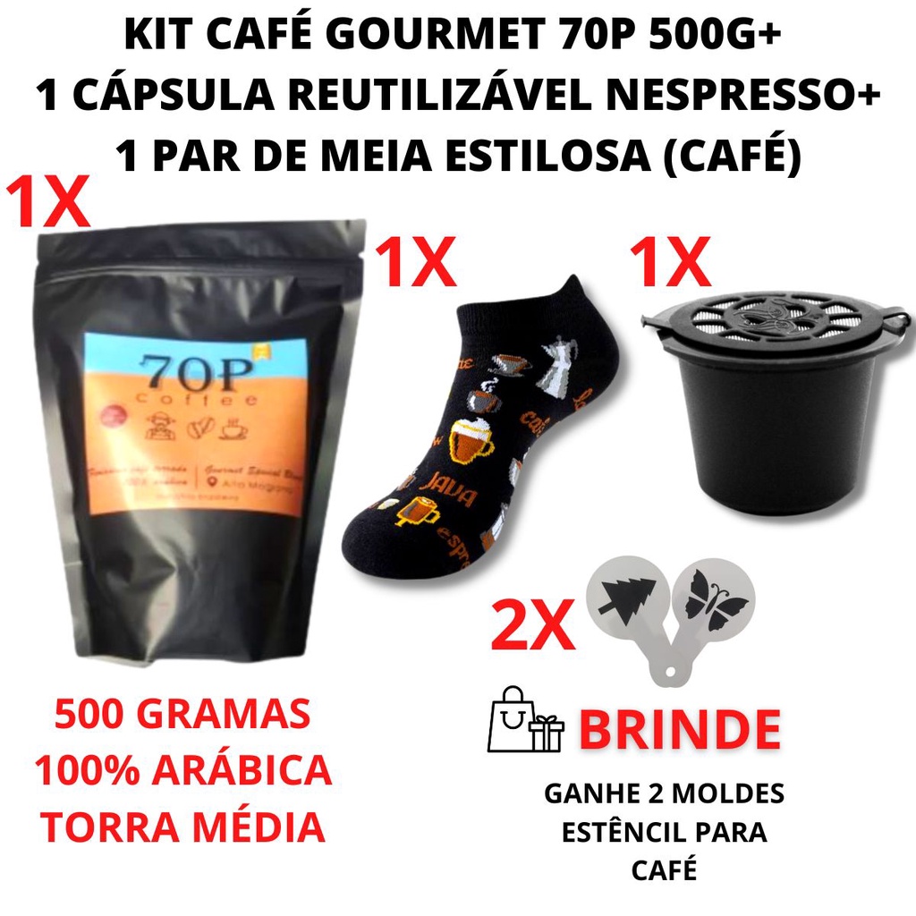 Kit 1 Capsula Nespresso Reutilizavel + 1 Cafe Gourmet Arabica Minas
