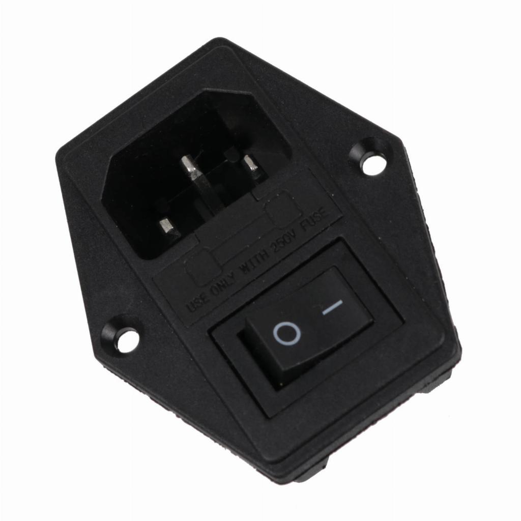 2 * Tomada de Força Tripolar C14 com Chave e Porta Fusível em Oferta na Shopee