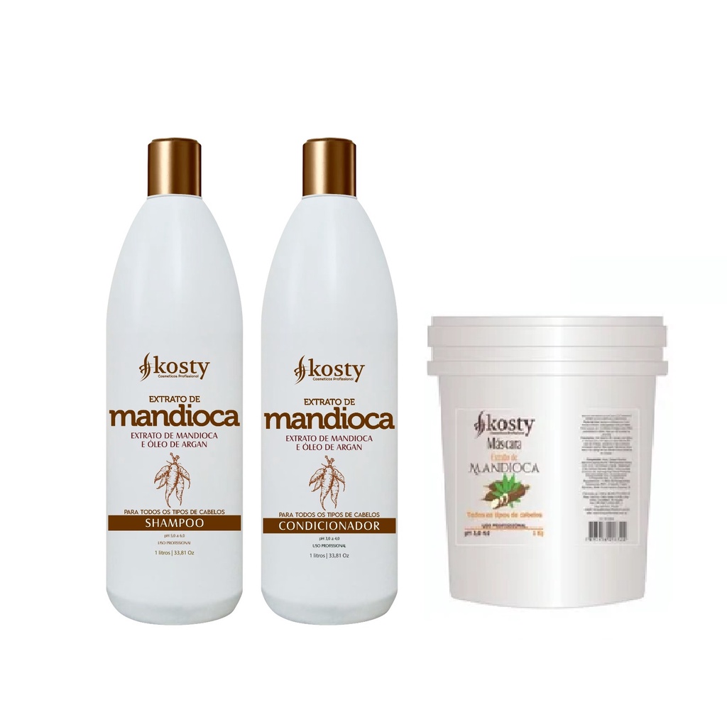 Kit Lavatório De Mandioca Profissional Kosty L 3 Produtos