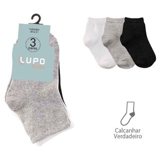 Kit 3 Pares de Meia Básica Infantil (02835-089) Lupo Kids