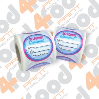 230 Etiquetas Para Geladinho Gourmet Redondo 4 Cm