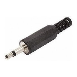 10 Peças - Plug P2 Mono Plastico 3,5mm Para Cabo Preto