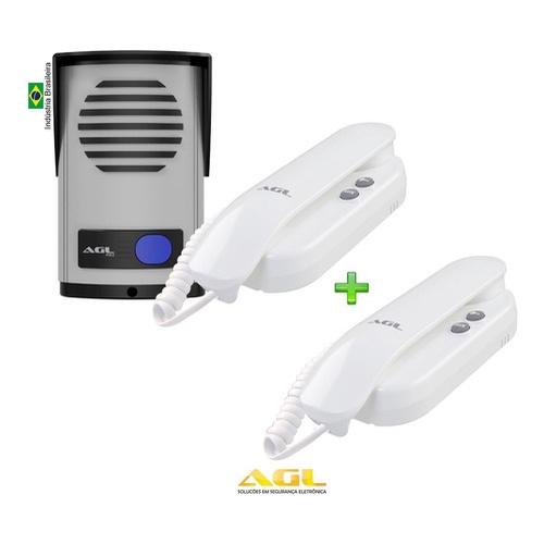 Porteiro Eletrônico Agl P10s Com Dois Interfones S100