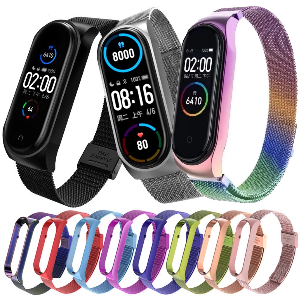 Pulseira De Aço Metal Magnética Para Relógio Xiaomi mi Band 5 e 6, 7 ...