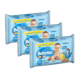 Kit 3 Lenços Umedecidos Babysec Galinha Pintadinha Ultrafresh 92 unidades cada em Oferta na Shopee