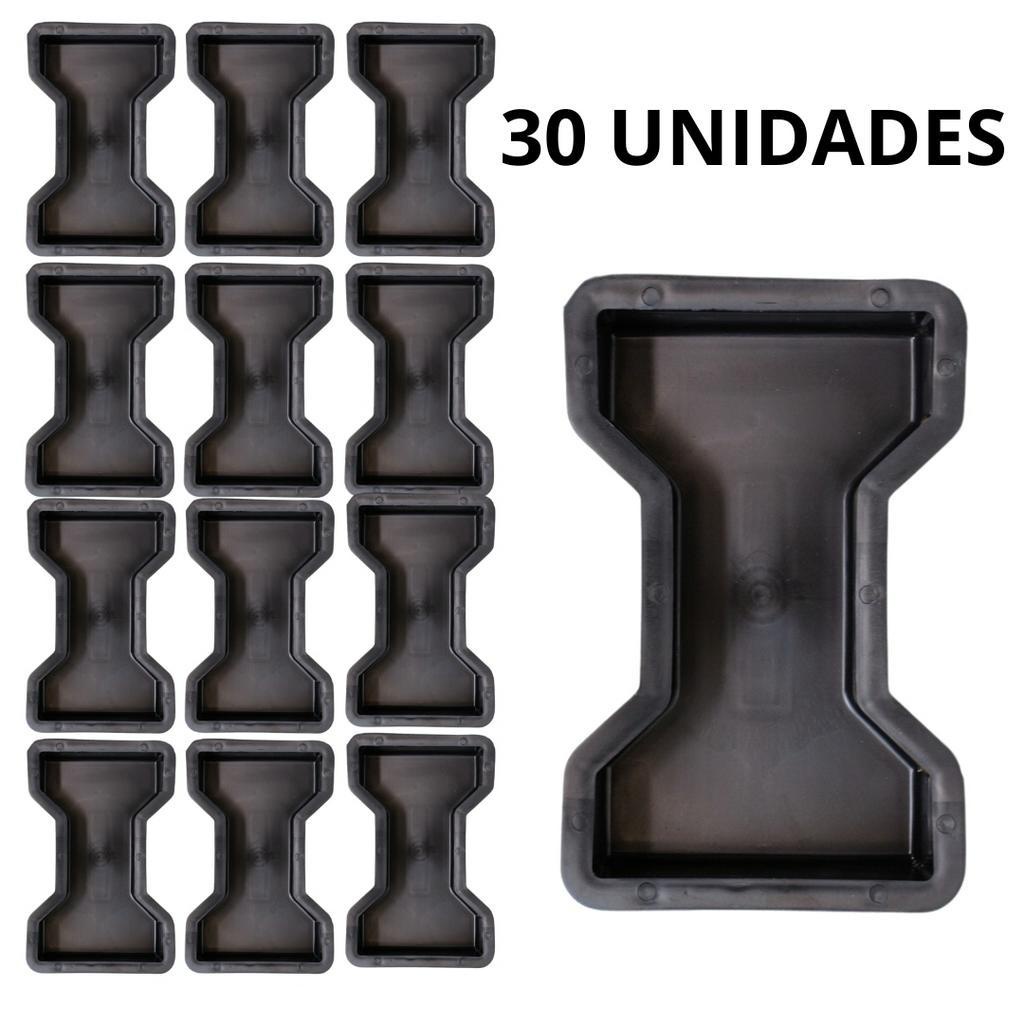 Kit 30 Formas Para Piso Calçada Ossinho Gravatinha Cimento Concreto 25x15x6