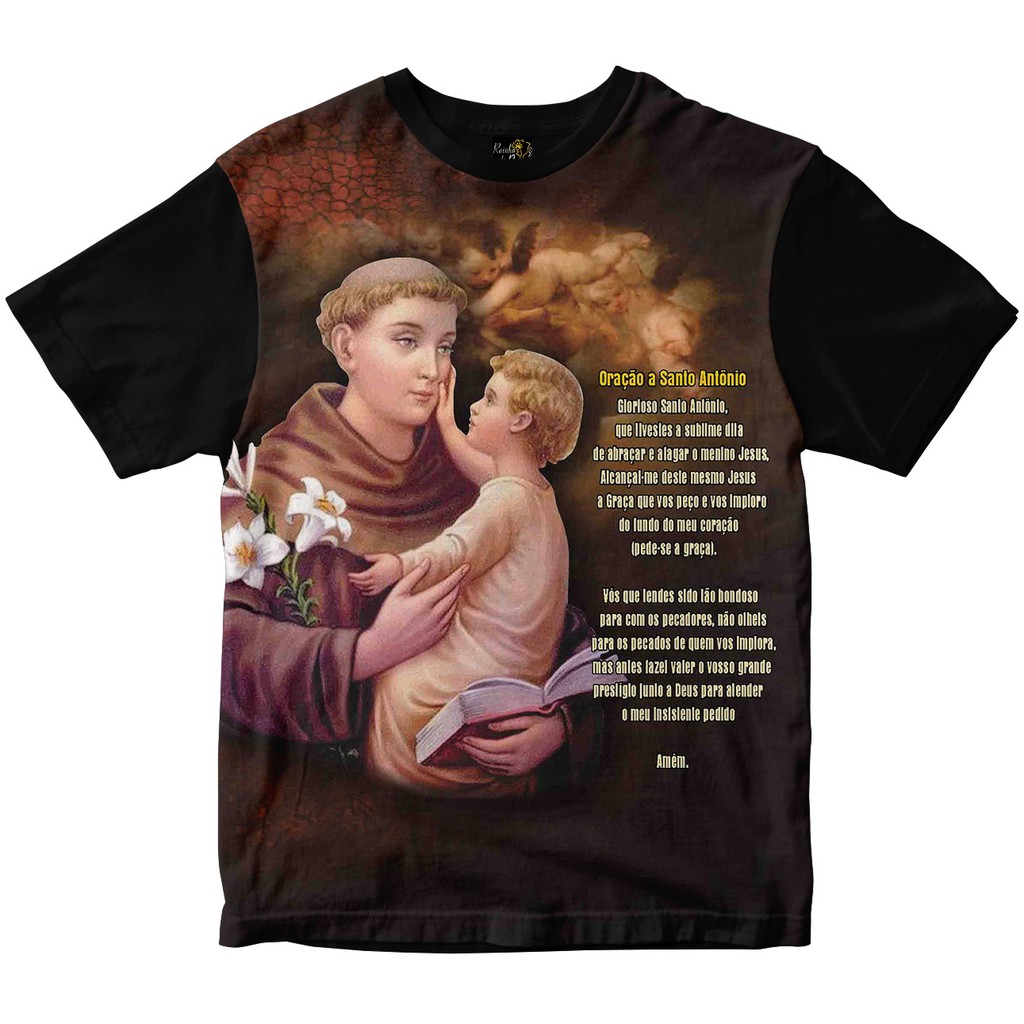 Camiseta Santo Antônio Rainha do Brasil preto