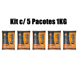 Kit 5 Pacotes Feijão Preto - 1kg - Kicaldo