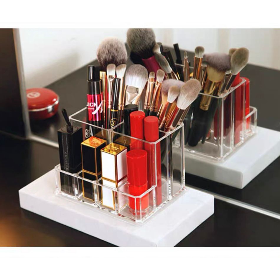 Organizador de Maquiagem e Cosméticos em Acrílico com 9 Divisões Multifuncional em Oferta na Shopee