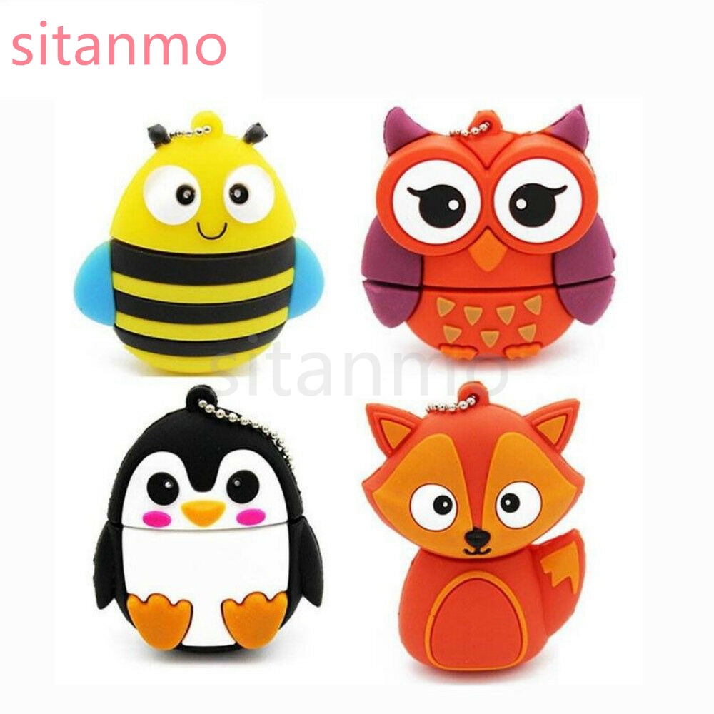 Pendrive 1GB 2GB 4GB 8GB 16GB 32GB 64GB 128GB 1TB 2TB USB Bonito Dos Desenhos Animados Pinguim Coruja Raposa Estilo Flas
