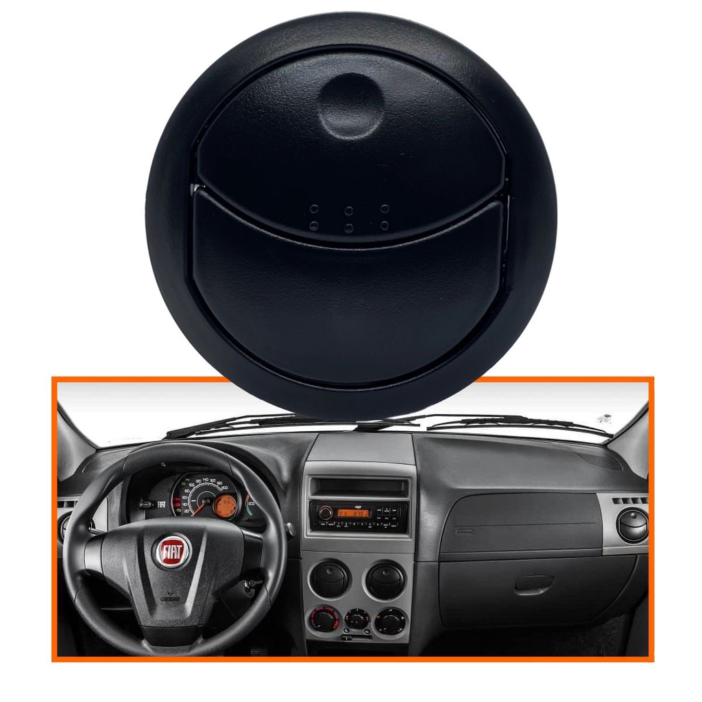 Difusor de Ar Central e Lateral  Palio 04/17  Palio Economy 14/...  Palio Fire Way 17/...  -  Preto