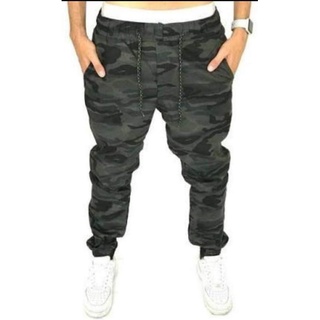 Calça camuflada jeans skinny masculina jogger
