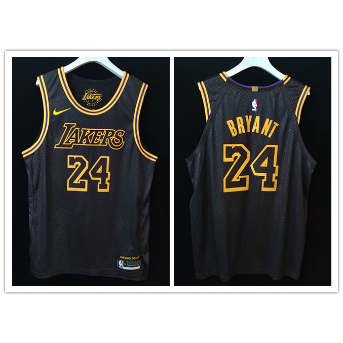 hot pressed player version nba Los Angeles Lakers No. 24 Kobe Bryant black print basketball jersey