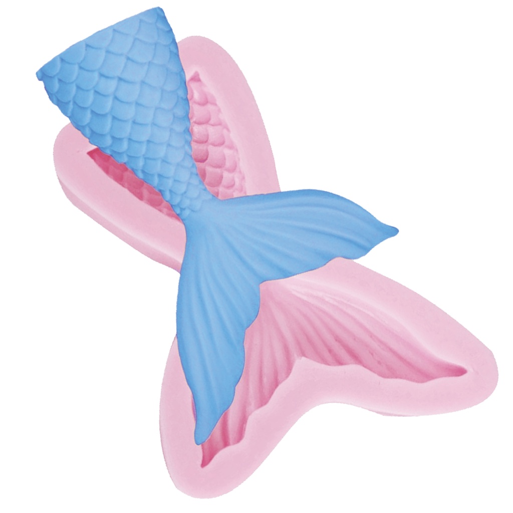 Molde De Silicone Cauda Sereia 7,5 x 5,5 cm Molde De Sereia Molde Sereia Confeitaria