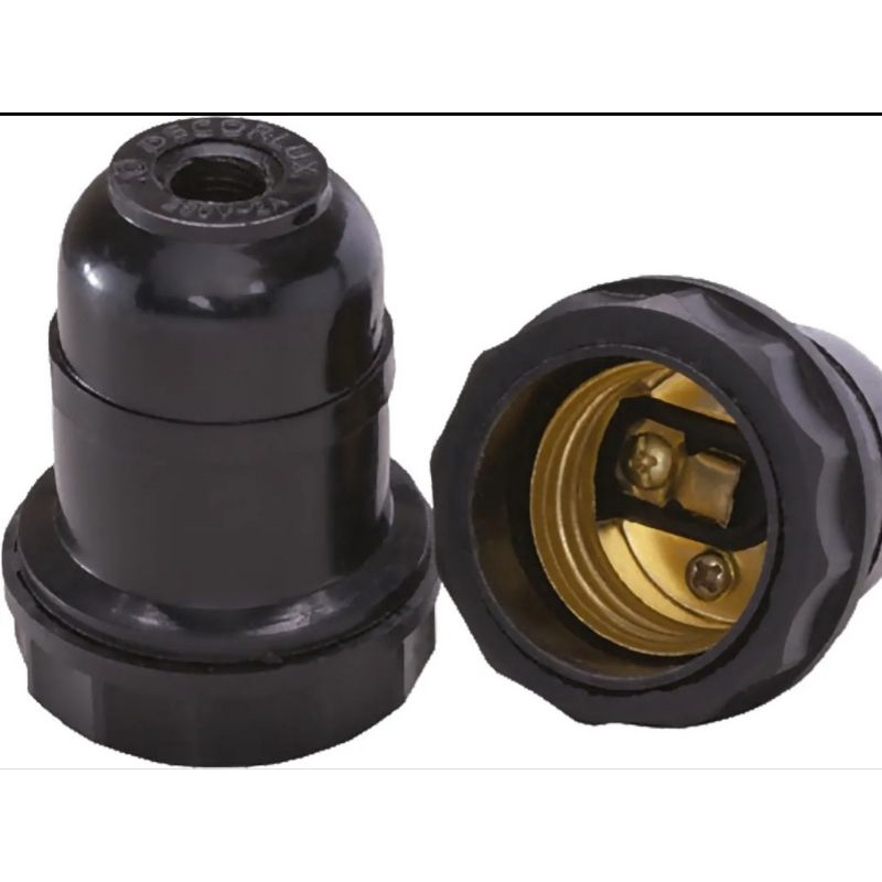 Bocal soquete abajur e27 com rosca preto e branco em Oferta na Shopee