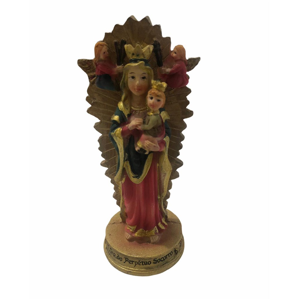 Imagem Religiosa Nossa Senhora do Perpetuo Socorro Resina Importada 10cm Catolicismo
