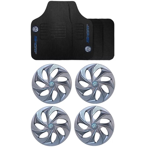 Jogo de Calotas Evolution Aro 14 Vw + Tapete Gol G2 G3 G4 G5 G6 1994 a 2017