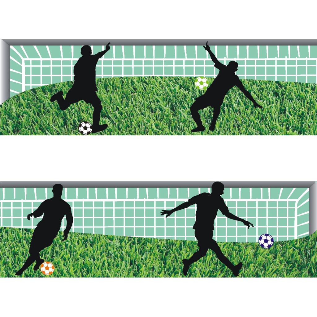 Adesivo Faixa Border Infantil Jogo Futebol Jogador Bola Campo Gramado kit com 5 unidades M28