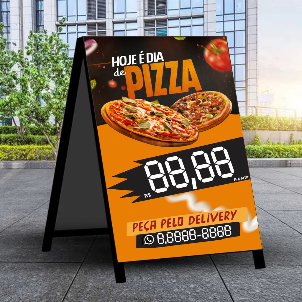 Cavalete 2 LADOS Pizza - Pizzaria - 45x65