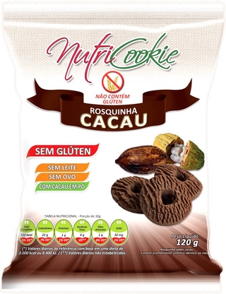 Rosquinha Cacau Sem Glúten Nutripleno 120g - Vegano