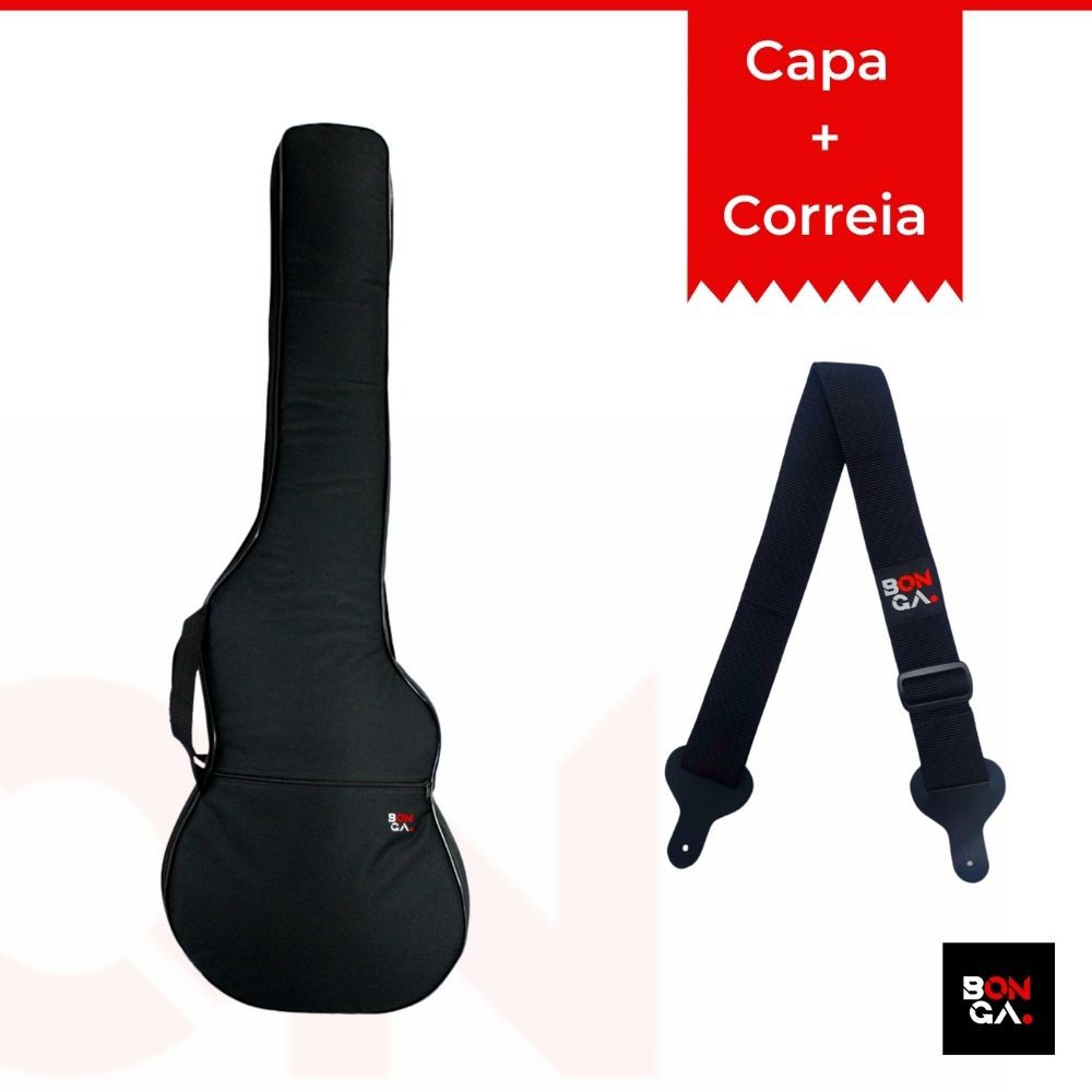 Capa Bag Case Contra Baixo Luxo Acolchoada + Correia - Bonga