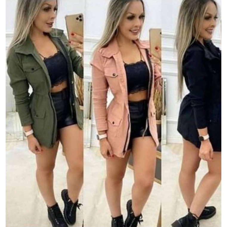Casaco Sobretudo Parka Feminino Bengaline Modinha Blogueira